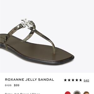 Tory Burch Ash Brown Silver Sandals